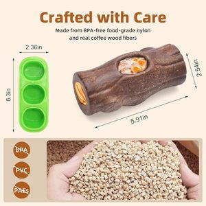 <strong>Wholesale</strong> Manufacture <strong>Durable</strong> <strong>Chew</strong>-Resistant Coffee Wood Fiber Beef Flavor Outdoor Use Dog Treat Holder <strong>Pet</strong> <strong>Toy</strong> - Product Image 2