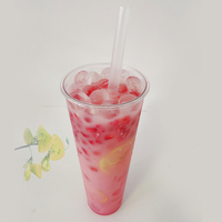 Gobelets en plastique PET transparents personnalisés, jetables et réutilisables, 1000 ml, pour Bubble Tea, Milk Tea, Soda et Café Glacé, avec bouchon à vis en aluminium