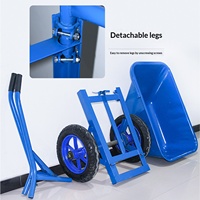 Carretilla Industrial de Acero Laminado en Frío Reforzado, de Una Sola Rueda, para Construcción, Transporte y Descarga, con Capacidad de 300 kg
