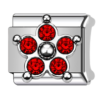 Nouveaux Breloques Italiennes à Maillons, Fleur en Cristal, DIY, Élastiques, Modulaires, Plaqué Platine, Unisexe, pour Bracelets, Breloques Soudées, Accessoires de Bijoux