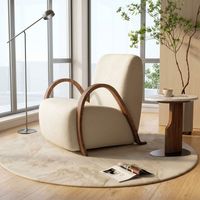 Fauteuil de loisirs en teck doré de qualité supérieure, structure moderne, écologique, dossier solide inclinable, structure robuste, meubles durables pour le salon