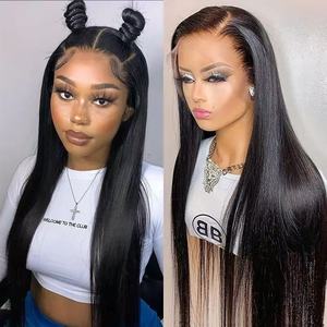 <span class=keywords><strong>Perruque</strong></span> Lace Front <span class=keywords><strong>Lisse</strong></span> Naturelle à Cuticules Alignées, Cheveux Synthétiques Soyeux de <span class=keywords><strong>26</strong></span> <span class=keywords><strong>Pouces</strong></span>, Dentelle Transparente, Résistante à la Chaleur - Product Image 3