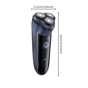 เครื่องโกนหนวดสามใบมีดสำหรับผู้ชาย ชาร์จผ่าน USB ดีไซน์ลอยตัวอเนกประสงค์ เหมาะสำหรับโกนหนวดเครา ใช้ในบ้าน โรงแรม ใบมีดสามชั้น - Product Image 3