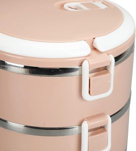 Lonchera Bento de Acero Inoxidable Multicapa con Aislamiento Térmico, Plegable, de Plástico, con 2 Compartimentos, para Adultos y Niños - Product Image 3