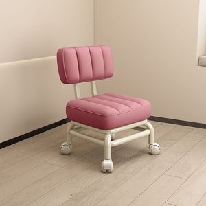 Modern Kids Rolling <b>Stool</b> with Backrest <b>Cushioned</b> Ottoman on Casters for Home Study Playroom - Product Image 3