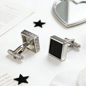 Mancuernillas de Latón con Diseño Cuadrado para <span class=keywords><strong>Camisa</strong></span> de Traje de Hombre, Color Dorado y Plateado, de Alta Calidad para Bodas, Fiestas, Aniversarios y Regalos - Product Image 6