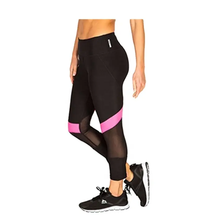 Yeni tasarım özel kadın spor spor giyim örgü capri/ legging/ yoga pantolon bayanlar için