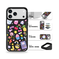 Coque de téléphone AG Feeling Black Edge avec motif puzzle noir doré pour iPhone 17, 17 Pro Max, 16 Pro, 15, 15 Pro Max, 15 Pro, 14 Pro Max – Coque magnétique