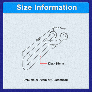 Maniglione di supporto per disabili in nylon da parete per WC, <span class=keywords><strong>lavabo</strong></span> e bagno ospedaliero - Product Image 3