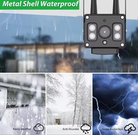 Caméra de sécurité sans fil WiFi 4G Extérieur Étanche Boîtier entièrement métallique Surveillance IP CCTV Vidéo à distance