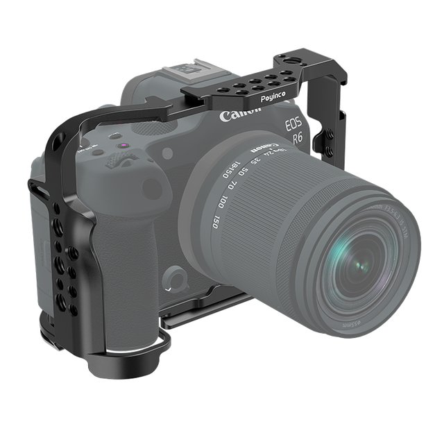 R5 Cage Camera Cage with Cold Shoe and Quick Release Plate for Canon EOS R5 / R5 C / R6 Mark II / R6 Mirrorless Camera