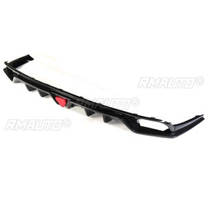 Carbon Fiber Look Rear Bumper <b>Diffuser</b> Lip Spoiler With <b>LED</b> Light for Honda Civic 11th 2022-2023 - Product Image 3