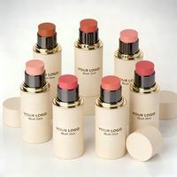 Neuer 3-in-1 Veganer Creme-Rouge-Stift für Wangen, Augen & Lippen Wasserfest Langanhaltend Natürlicher Glanz Gesichts-Make-up Rouge Private Label