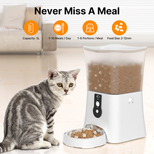 Distributeur automatique intelligent pour chats 3L/5L avec contrôle par application WiFi pour aliments secs et croquettes dans les foyers très occupés - Product Image 6