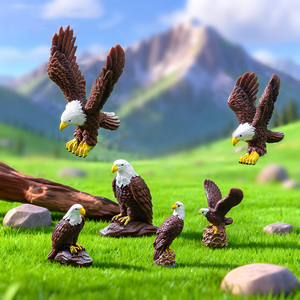 Miniature in Resina di <span class=keywords><strong>Aquila</strong></span> Calva, Figurine Educative per Giardino, Giardino delle Fate e Ornamenti da Scrivania - Product Image 1