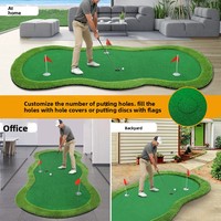 Tapis de putting de golf d'intérieur en EVA, dispositif d'entraînement de simulation mobile et portable avec trou de putting