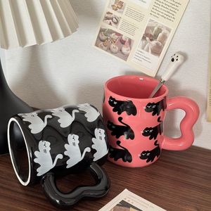 Perfect Quality Small Cat Pattern <b>Ceramic</b> <b>Mug</b> Wave Shaped Design Large Capacity Milk <b>Mug</b> Eco-friendly Dishwasher Microwave Safe - Product Image 3