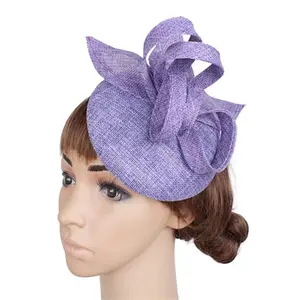 2023 Church for Party Day Fascinator Hats Wedding Hair Wedding Accessories Women's Linen Hat