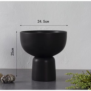 Décoration de la maison noir mat nordique céramique rustique <span class=keywords><strong>poterie</strong></span> vase <span class=keywords><strong>ikebana</strong></span> vases à fleurs pour kenzan - Product Image 2
