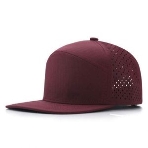 Wholesale Oem Custom High Quality 7 Panel <b>Flat</b> Bill PVC Patch Logo Sport Snapback Cap Waterproof Laser Cut Hole Perforated <b>Hat</b> - Product Image 2