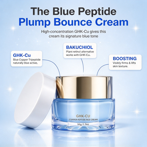 Crème pour le visage OEM GHK Cu Tripeptide de cuivre 1 contenant de l'hyaluronate de sodium, anti-rides, raffermissante, réparatrice de la barrière cutanée, hydratante - Product Image 5