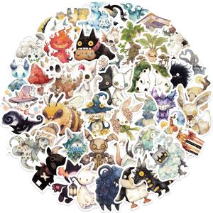 Pegatinas Impermeables Originales y Lindas de Animales de Cuentos de Hadas Absurdos para Decoración DIY de Guitarras, Maletas y Cuadernos - Product Image 2