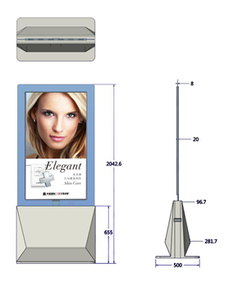 HD 4K WIFI Super Slim 55 ''43' 'oled double side tầng thường vụ trong suốt kiosk quảng cáo kỹ thuật số biển - Product Image 3