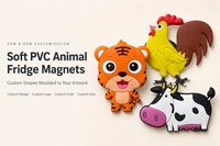 Aimants de réfrigérateur personnalisés en PVC souple, animaux 3D, autocollants en caoutchouc de dessin animé, souvenir touristique, cadeau pour la décoration de la maison et de la cuisine