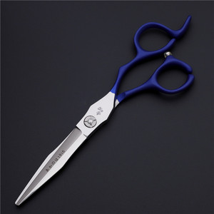 กรรไกรตัดผมซูโจว รุ่น Silver Hair Scissors 440C สแตนเลสสตีล GR-6.0 นิ้ว กรรไกรซอยผม ด้ามสีน้ำเงิน อุปกรณ์ช่างตัดผมมืออาชีพ - Product Image 2