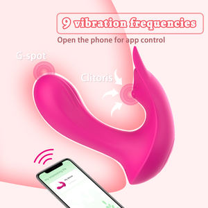 Ylove <span class=keywords><strong>100</strong></span> Tahan Air Silikon Lembut 10 Mode Getaran Remote Control dengan Aplikasi untuk Kenikmatan Seksual Vibrator yang Dapat Dipakai Wanita - Product Image 4