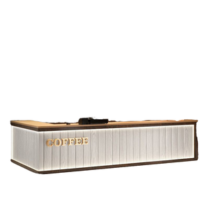 현대 LED 빛 출납원 리셉션 데스크 커피 우유 가게 바 카운터 뮤직 바 회사 프론트 바 쇼 상점 디자인 - Product Image 1