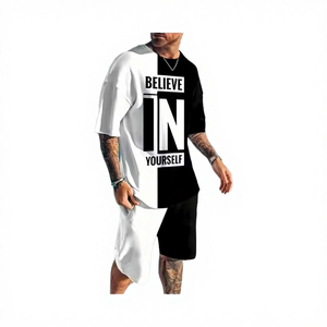 Conjunto de Camiseta y Pantalones Cortos de Verano para Hombre, de Secado Rápido, 100% Poliéster, para Deportes al Aire Libre, Casual, Vacaciones, 2 Piezas - Product Image 4
