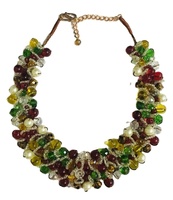 Collier bib bohème unisexe fait main, perles facettées, plaqué or 18 carats, bijoux religieux indiens, fiançailles, mariages, fêtes