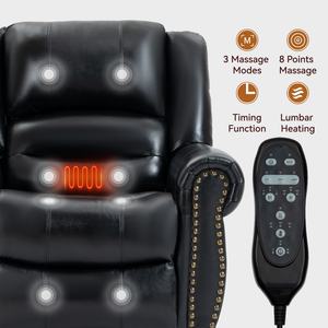 Sillón Reclinable de Cuero Genuino con Doble <span class=keywords><strong>Motor</strong></span> y Masaje Térmico, Sofá Reclinable con Mecanismo de Movimiento de Alta Resistencia y Función de Elevación Eléctrica - Product Image 6