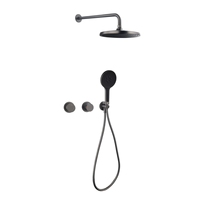 Nouveau style Pistolet gris Douche Robinet Dissimulé Plein Laiton Matériel Douche Mitigeur Robinet Ensemble Haut De Gamme Conception Mélangeur Douche
