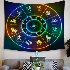 Tappeto/Arazzo Vintage con Carte dei Tarocchi, Stregoneria, Astrologia, Stelle, Luna, Dea, Nymfa Marina, Sirena - Decorazione per Letto, Coperta, Tessuto da Parete - Product Image 2