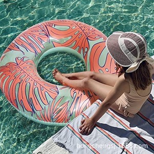 Adult Leaf Pattern Inflatable Swimming Ring Float For Pool Water Sports - Product Image 1
