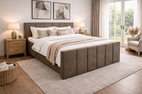 Luxuriöses Hotel-Boxspringbett mit Doppel-Taschenfederkernsystem, King-Queen-Size Gepolstertes Plattformbettgestell mit Topper