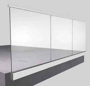 Écrans en verre rétractables réglables en hauteur pour terrasses de restaurants cloison de salle à manger/garde-corps en verre sans cadre réglable - Product Image 3