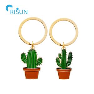 Llaveros de Cactus de calidad personalizada, llaveros de esmalte duro suave en maceta, planta, fabricante - Product Image 3
