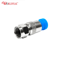 Conector de cable coaxial de compresión RF de 75ohm/50ohm, conector CATV RG6/RG11 para conectores de crimpado de enchufe macho tipo F recto