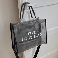 Sac fourre-tout transparent en PVC pour femme, grande capacité, avec fermeture éclair, à porter à l'épaule ou en bandoulière, nouvelle tendance estivale, portable, pour GPS