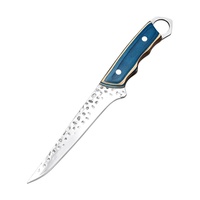 Ensemble de couteaux de cuisine personnalisés avec manche en bois coloré Couteau de chef tout usage Couteau à découper en os Outil de boucher-Acier inoxydable