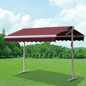 אלומיניום נשלף חשמלי גגון דו-צדדי עם פרגולה ממונעת פוליאסטר מפרש למרפסת גן הפטיו - Product Image 1