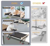 Hamac en bois personnalisé pour chat, siège de fenêtre avec cadre en bois et métal facile à ajuster et à assembler, lit perchoir pour chat d'intérieur