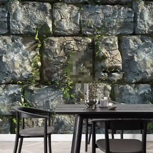 Pared de piedra antigua 3D musgo vegetación textura Fondo roca fondos de pantalla - Product Image 2