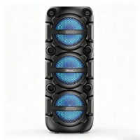 Torre de Altavoces para Fiestas con Woofer Triple X3 de 8 Pulgadas, 5 Botones, Bluetooth Inalámbrico, Micrófono, Pantalla, USB, TF, FM, TWS para Fiestas al Aire Libre