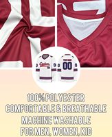 Uniforme de Hockey sobre Hielo Personalizado con Nombre y Números Bordados, Estilo Vintage con Cordones para Hombre