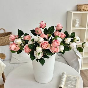 Ramo de Rosas Artificiales de Seda, Alta Simulación, Decoración para Bodas y Hogar, Arreglo para el Día de San Valentín - Product Image 1