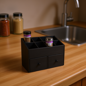 JGWOOD DESIGNS Myrva, Organizador de Especias Grande de Madera, Rectangular, para Cocina, Estilo Minimalista - Product Image 2